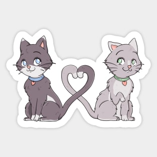 Cat Couple lover Sticker